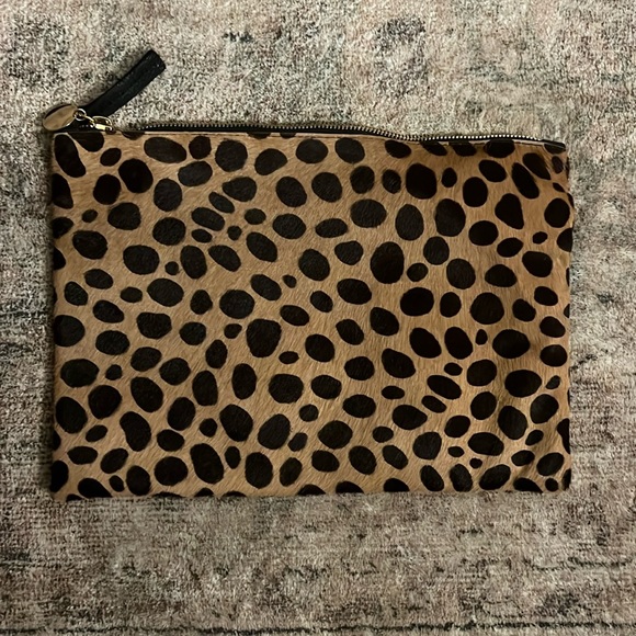 Clare V flat clutch- animal print